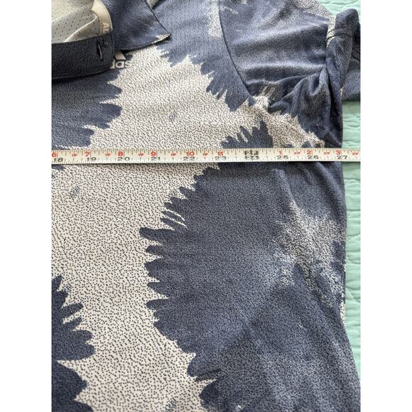 Addias Golf Shirt XXL Blue/White Lg Floral Print Golf Tennis PIckleball Sporty - Picture 5 of 5